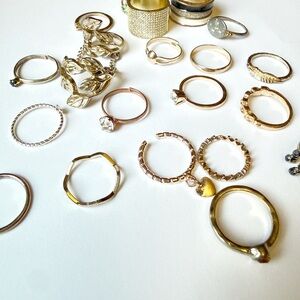 (27pc) Gold Tone Ring Lot